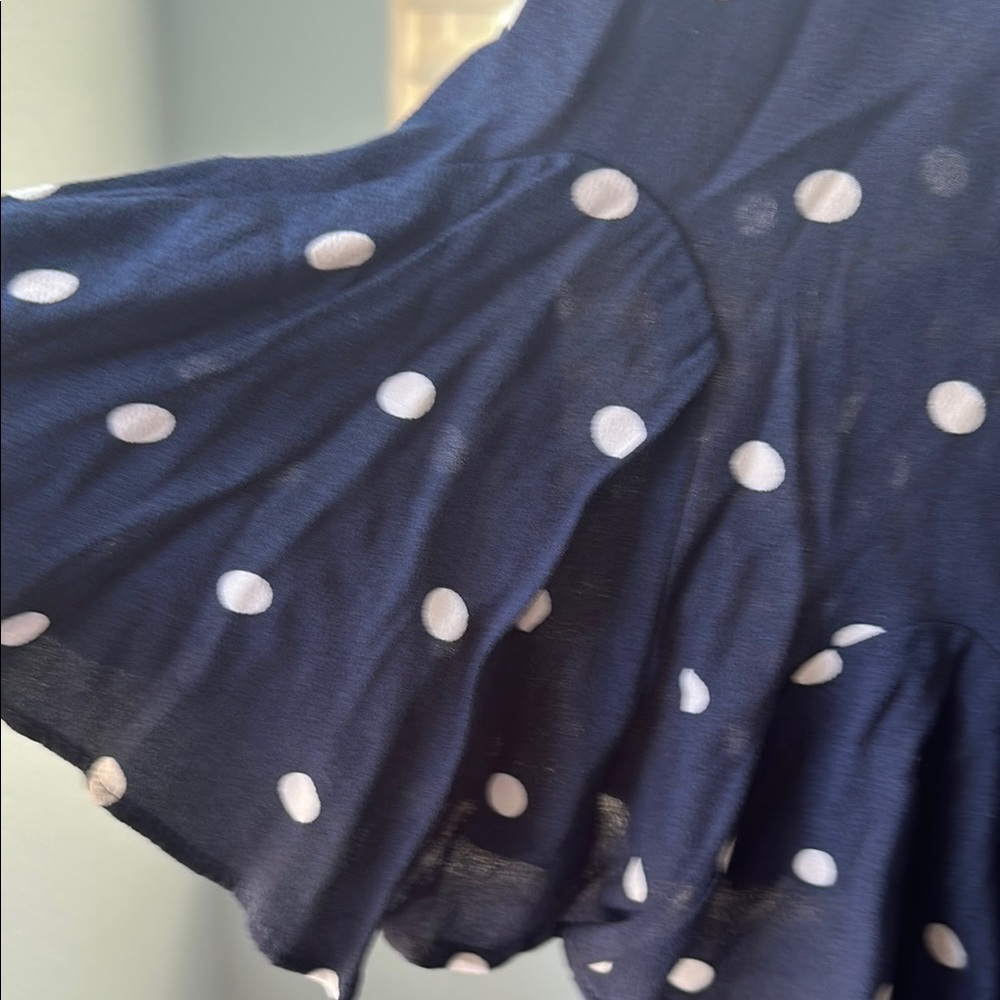 LOFT Blue Ruffled Knee-Length Skirt - Picture 6 of 8